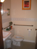 One of the 2 handicap-accessible bathrooms